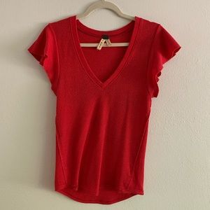 Free People P&S Deep V neck